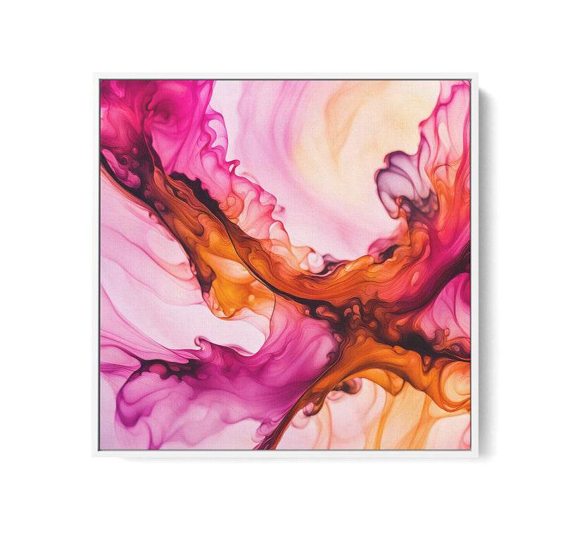 Chasm- Alcohol Ink-Style Colourful Abstract Print in Orange and Pink I Heart Wall Art Australia