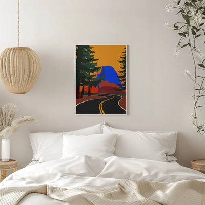 Clacier Road With Half Dome - Stretched Canvas, Poster or Fine Art Print I Heart Wall Art