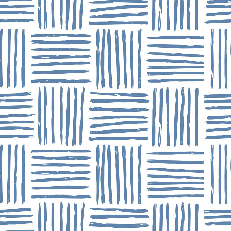 Click Clack Lines in Blue - Peel and Stick Removable Wallpaper I Heart Wall Art Australia 