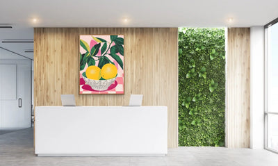 Colour Harvest - Pink Lemon Stretched Canvas Print or Framed Fine Art Print I Heart Wall Art Australia