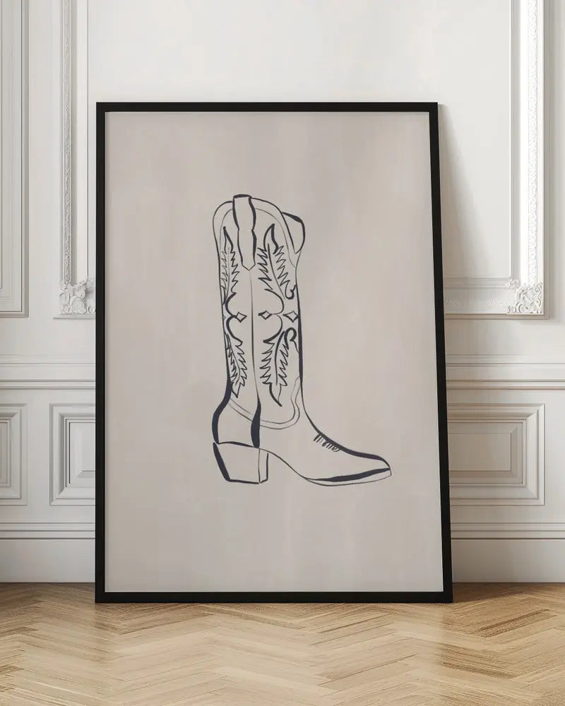 Cowboy Boots By Ivy Green Illustrations - Stretched Canvas, Poster or Fine Art Print I Heart Wall Art