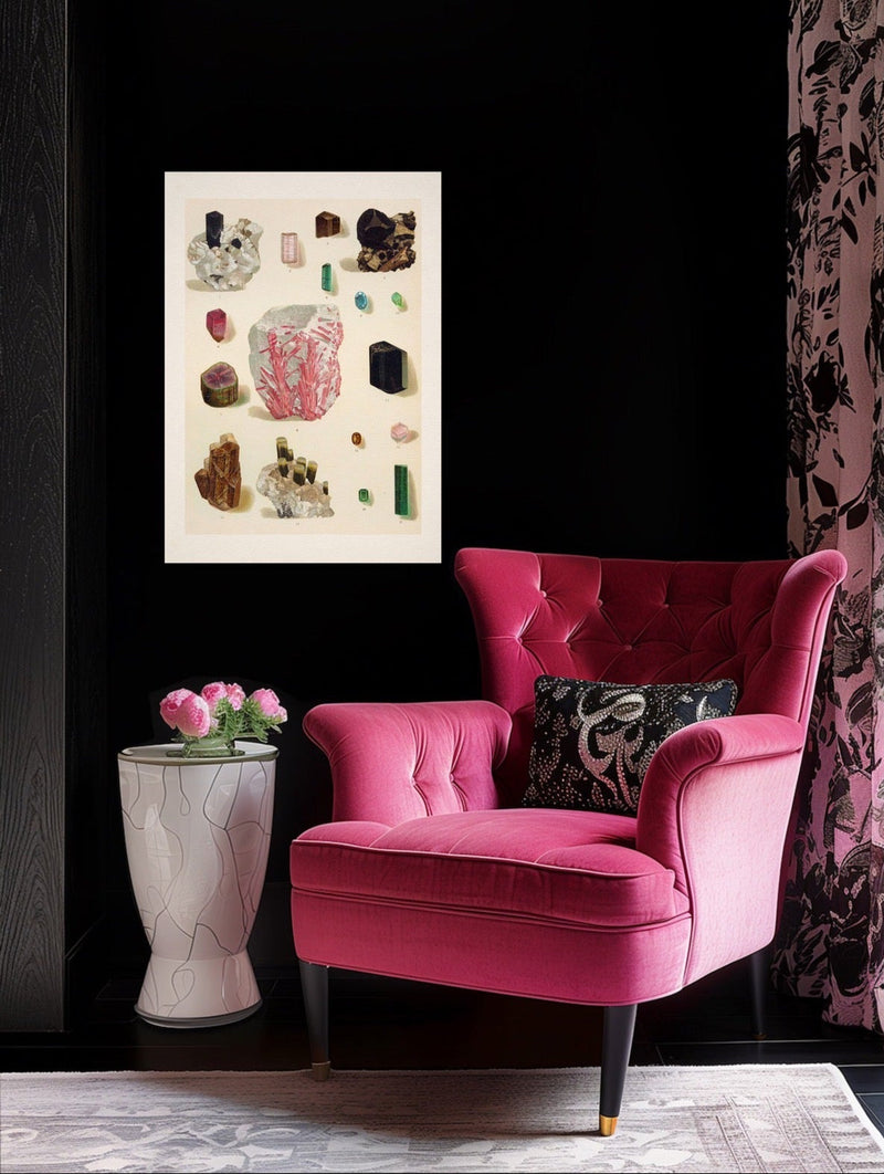 Crystal Identification Chart 3-  Stretched Canvas or Wall Art Print I Heart Wall Art