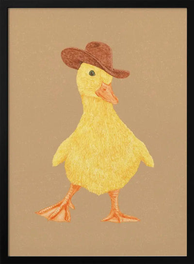 Daphne the Cowgirl Duckling - Stretched Canvas, Poster or Fine Art Print I Heart Wall Art