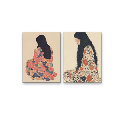 Delicate - Floral Women Two Piece Set Wall Art Canvas Print I Heart Wall Art Australia