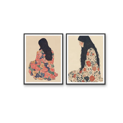 Delicate - Floral Women Two Piece Set Wall Art Canvas Print I Heart Wall Art Australia