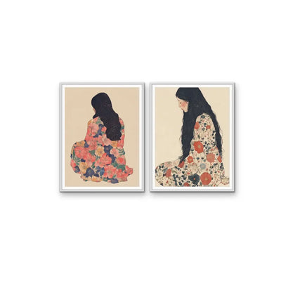 Delicate - Floral Women Two Piece Set Wall Art Canvas Print I Heart Wall Art Australia