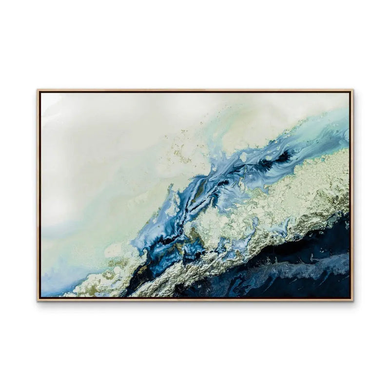 Deliverance - Blue Aerial Coastal Artwork by Petra Meikle de Vlas I Heart Wall Art Australia