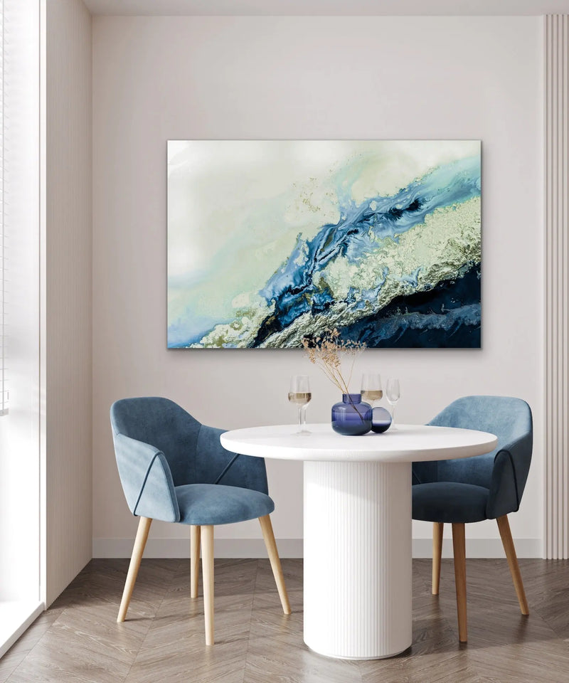 Deliverance - Blue Aerial Coastal Artwork by Petra Meikle de Vlas I Heart Wall Art Australia