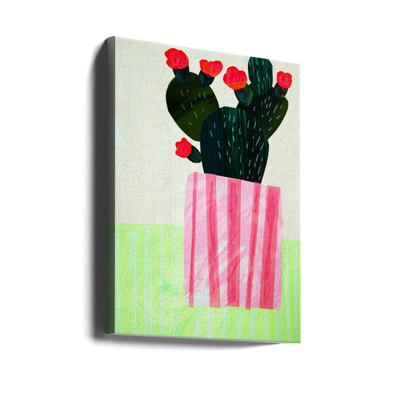 Emerald Cactus - Stretched Canvas, Poster or Fine Art Print I Heart Wall Art