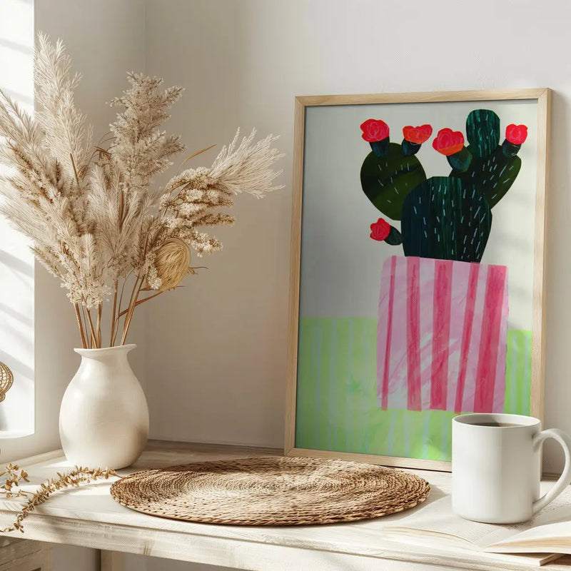 Emerald Cactus - Stretched Canvas, Poster or Fine Art Print I Heart Wall Art