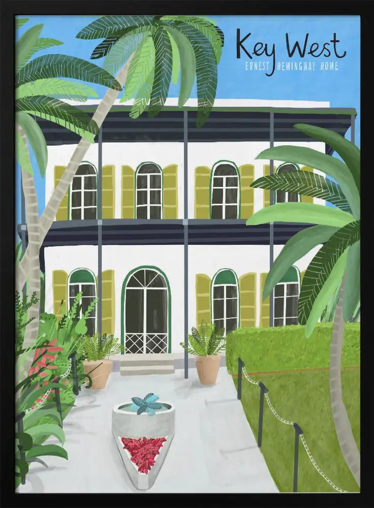 Ernest Hemingways Home, Key West Hemingway, Florida by Artist Carla Daly - Stretched Canvas, Poster or Fine Art Print I Heart Wall Art