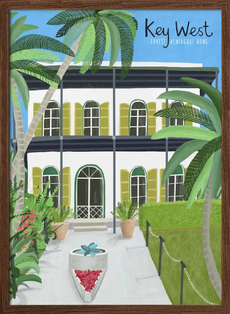 Ernest Hemingways Home, Key West Hemingway, Florida by Artist Carla Daly - Stretched Canvas, Poster or Fine Art Print I Heart Wall Art