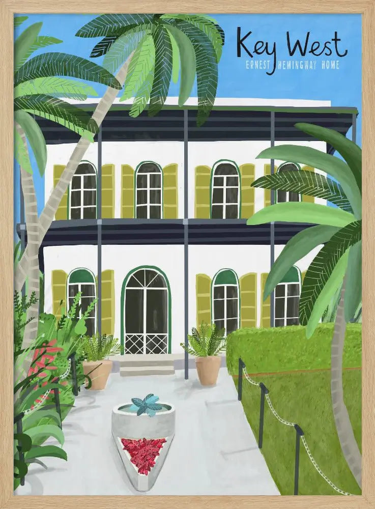 Ernest Hemingways Home, Key West Hemingway, Florida by Artist Carla Daly - Stretched Canvas, Poster or Fine Art Print I Heart Wall Art