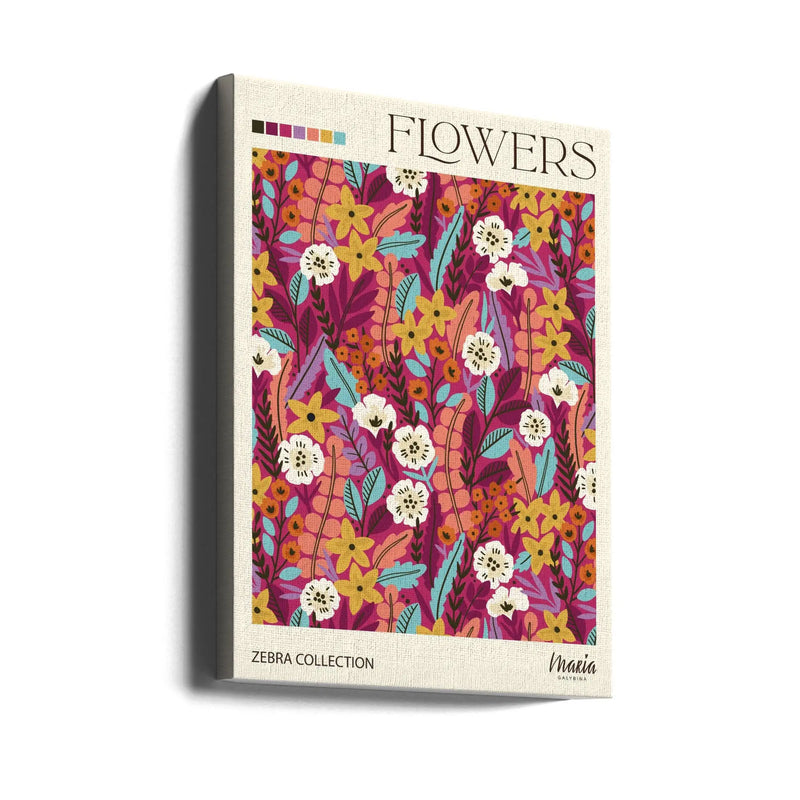 FLOWERS. Zebra Collection - Stretched Canvas, Poster or Fine Art Print I Heart Wall Art