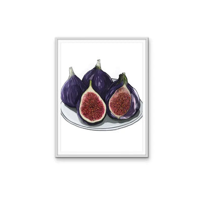 Fig - Dark Illustrated Fig Fruit Wall Art Canvas Print I Heart Wall Art