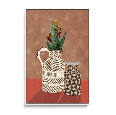 Flower Vase 4 by Emel Tunaboylu -  Contemporary Floral Vase Stretched Canvas Print or Framed Fine Art Print - Artwork I Heart Wall Art Australia