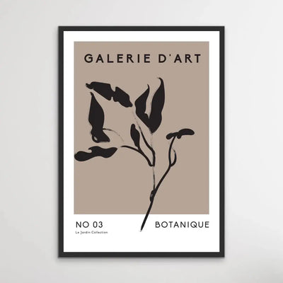 Gallerie Botanique Geometric Print -  Minimalist Black and White Floral Classic Art Print I Heart Wall Art Australia