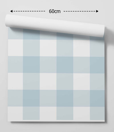 Gingham Wallpaper In Sky-  Blue Tartan/Plaid Wallpaper - Removable or Permanent Wallpaper I Heart Wall Art Australia