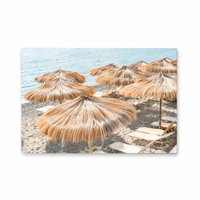 Grass Umbrellas - Beach Photographic Coastal Print I Heart Wall Art Australia