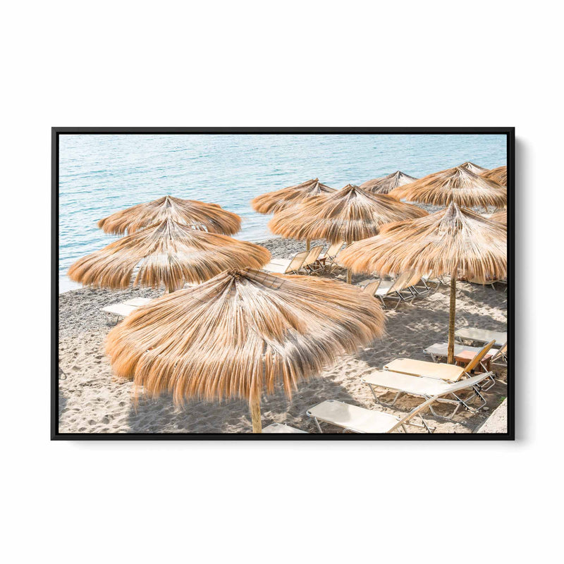 Grass Umbrellas - Beach Photographic Coastal Print I Heart Wall Art Australia