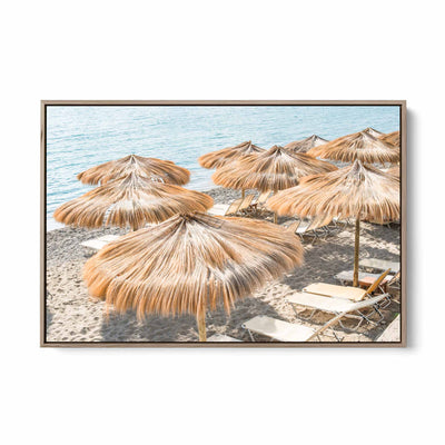 Grass Umbrellas - Beach Photographic Coastal Print I Heart Wall Art Australia