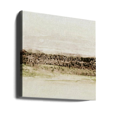 Green Horizon - Square Stretched Canvas, Poster or Fine Art Print I Heart Wall Art