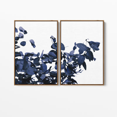 Hamptons ‘Ghostly Blue’ Eucalyptus Standard Two Piece Wall Art Print Diptych - I Heart Wall Art