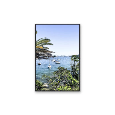 Harbour View - Coastal Harbour Stretched Canvas, Poster or Wall Art Print I Heart Wall Art