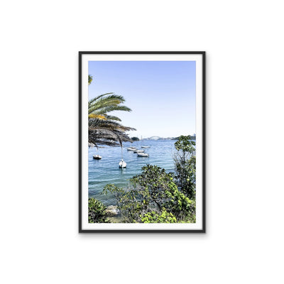 Harbour View - Coastal Harbour Stretched Canvas, Poster or Wall Art Print I Heart Wall Art