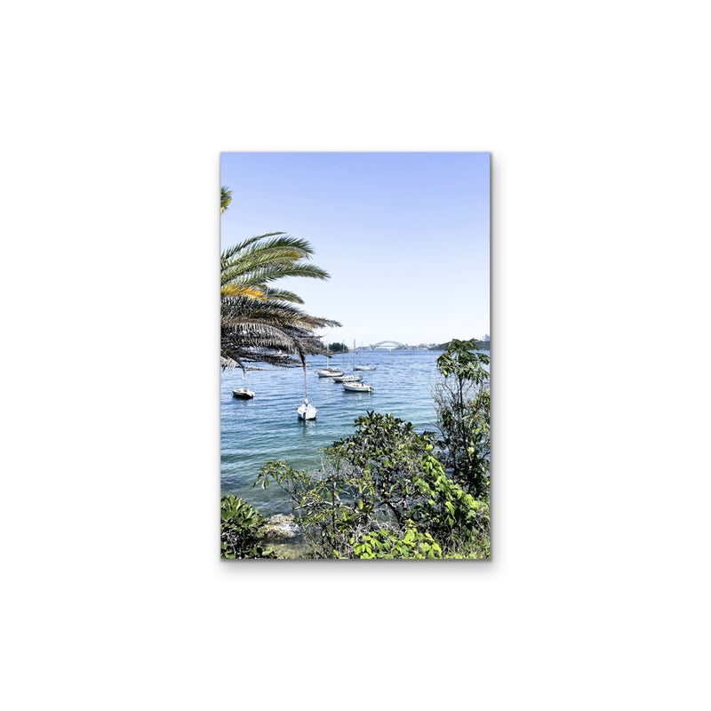 Harbour View - Coastal Harbour Stretched Canvas, Poster or Wall Art Print I Heart Wall Art