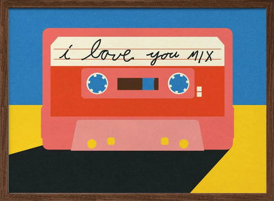 I Love You Mix Tape - Stretched Canvas, Poster or Fine Art Print I Heart Wall Art