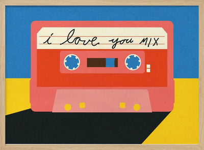 I Love You Mix Tape - Stretched Canvas, Poster or Fine Art Print I Heart Wall Art