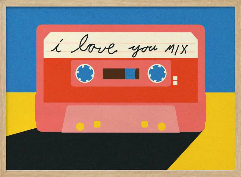 I Love You Mix Tape - Stretched Canvas, Poster or Fine Art Print I Heart Wall Art