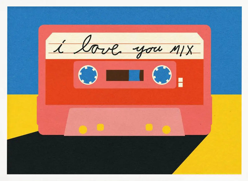 I Love You Mix Tape - Stretched Canvas, Poster or Fine Art Print I Heart Wall Art