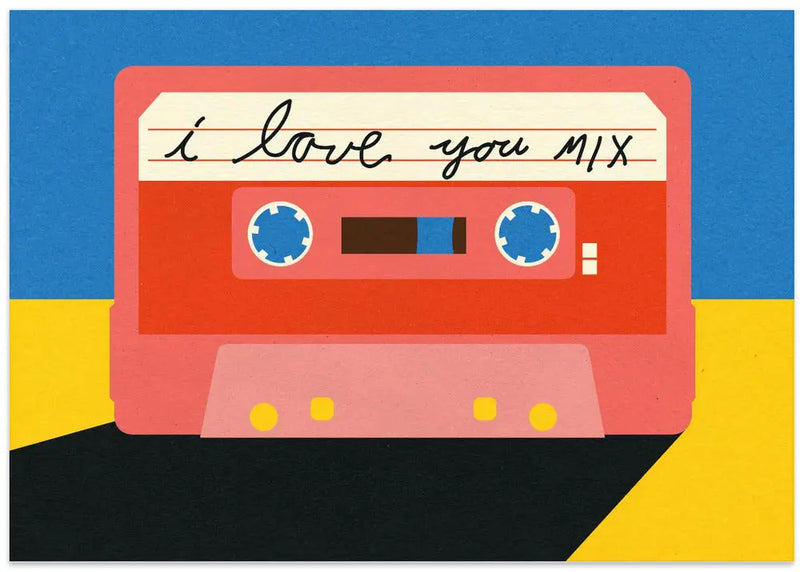 I Love You Mix Tape - Stretched Canvas, Poster or Fine Art Print I Heart Wall Art