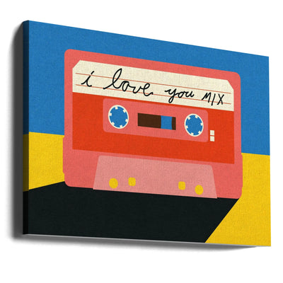 I Love You Mix Tape - Stretched Canvas, Poster or Fine Art Print I Heart Wall Art