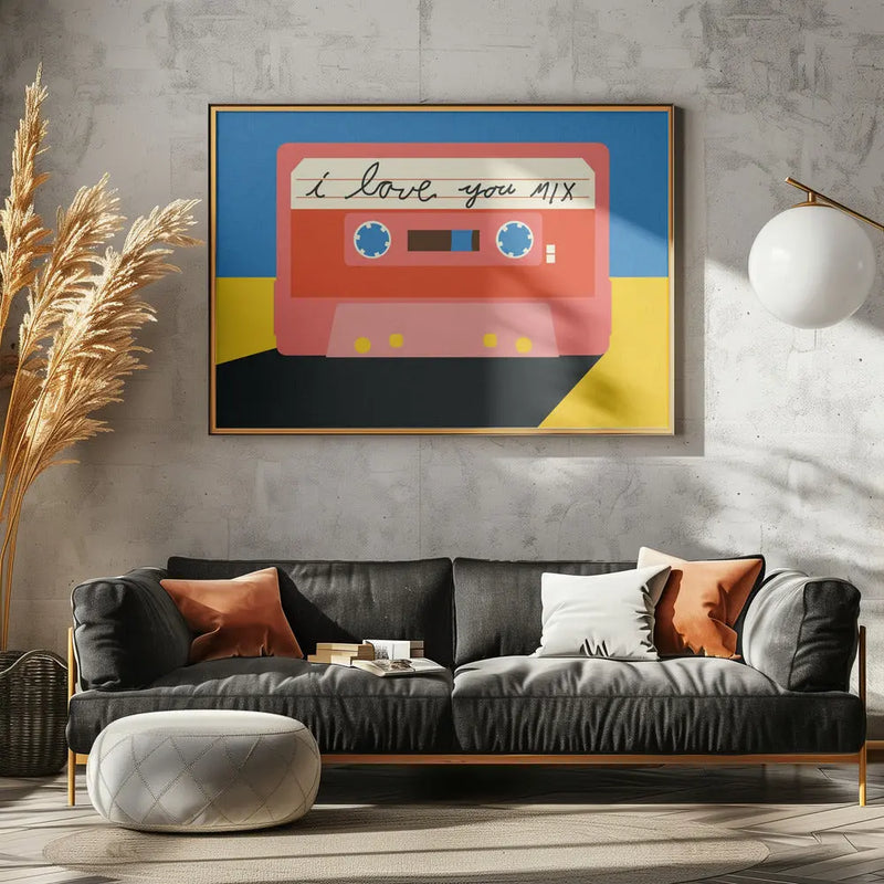 I Love You Mix Tape - Stretched Canvas, Poster or Fine Art Print I Heart Wall Art