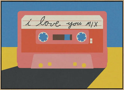 I Love You Mix Tape - Stretched Canvas, Poster or Fine Art Print I Heart Wall Art