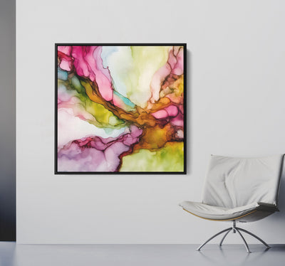 Into The Cosmos - Alcohol Ink-Style Colourful Abstract Print I Heart Wall Art Australia