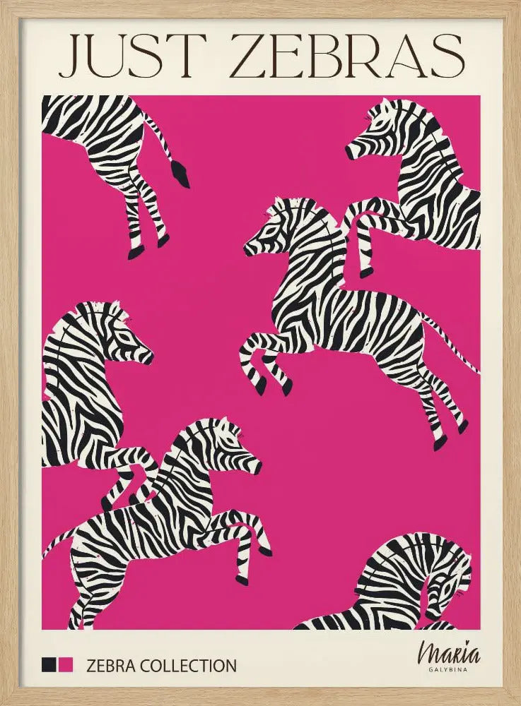 JUST ZEBRAS. Zebra Collection - Stretched Canvas, Poster or Fine Art Print I Heart Wall Art