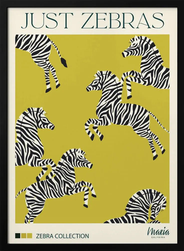 JUST ZEBRAS. Zebra Collection - Stretched Canvas, Poster or Fine Art Print I Heart Wall Art