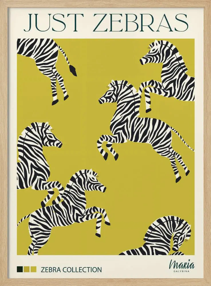 JUST ZEBRAS. Zebra Collection - Stretched Canvas, Poster or Fine Art Print I Heart Wall Art