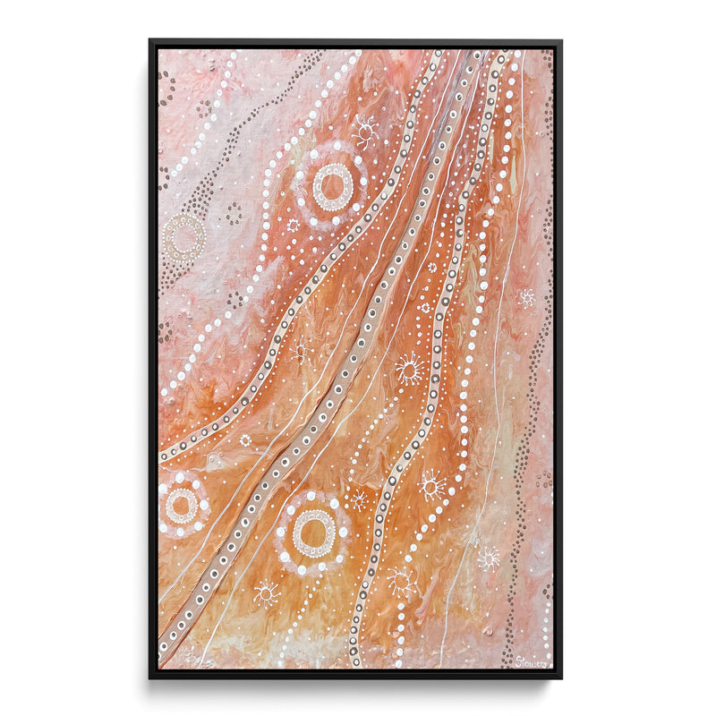 Land Sky -  Aboriginal Art Print by Holly Stowers - Canvas or Fine Art Print - Dot Painting I Heart Wall Art Australia