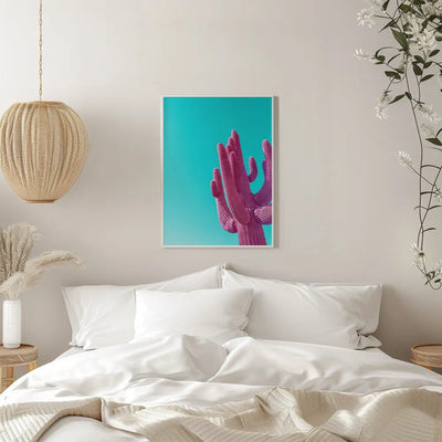 Magenta Pink Saguaro - Stretched Canvas, Poster or Fine Art Print I Heart Wall Art