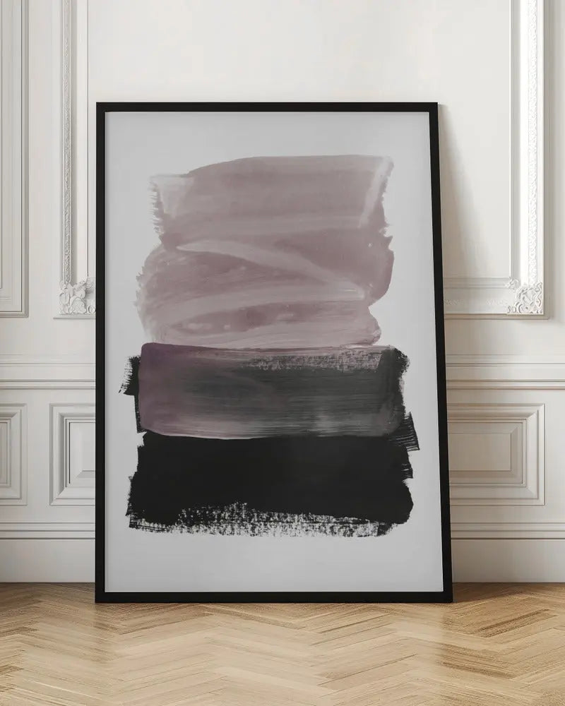 Mauve & Black - Stretched Canvas, Poster or Fine Art Print I Heart Wall Art