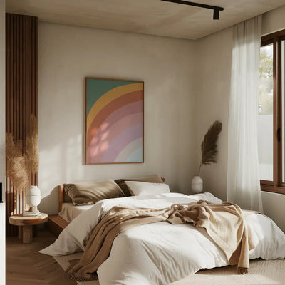 Mid century rainbow I Heart Wall Art