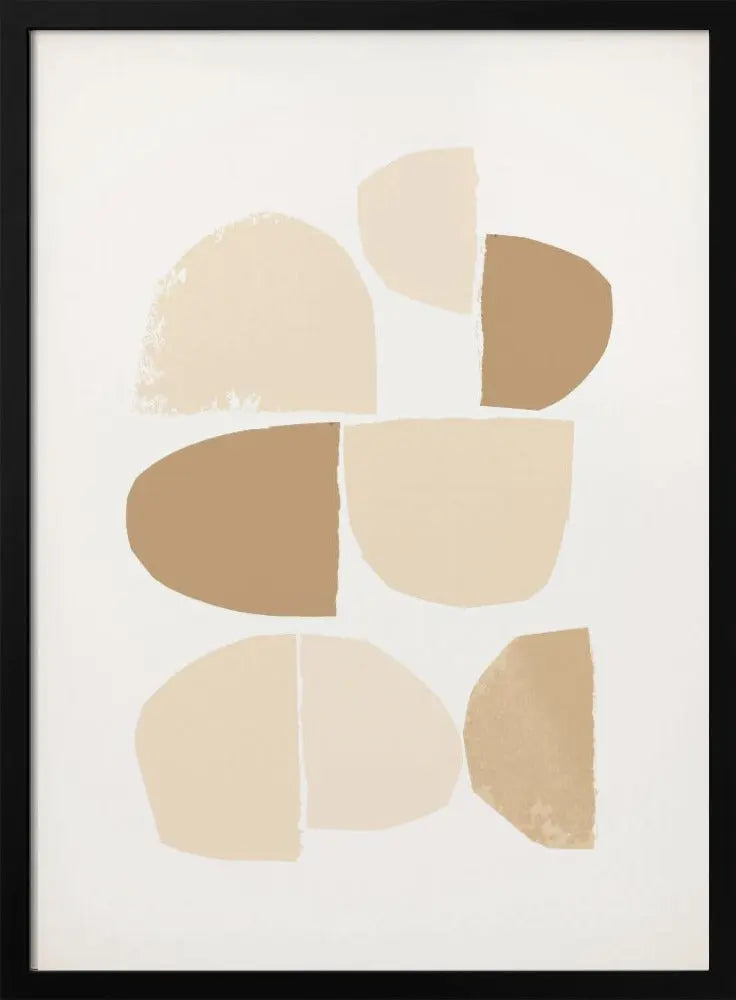 Minimalist Collage Neutral - Stretched Canvas, Poster or Fine Art Print I Heart Wall Art