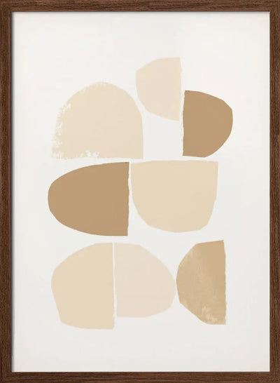 Minimalist Collage Neutral - Stretched Canvas, Poster or Fine Art Print I Heart Wall Art