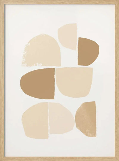 Minimalist Collage Neutral - Stretched Canvas, Poster or Fine Art Print I Heart Wall Art