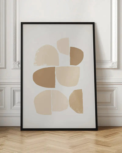 Minimalist Collage Neutral - Stretched Canvas, Poster or Fine Art Print I Heart Wall Art